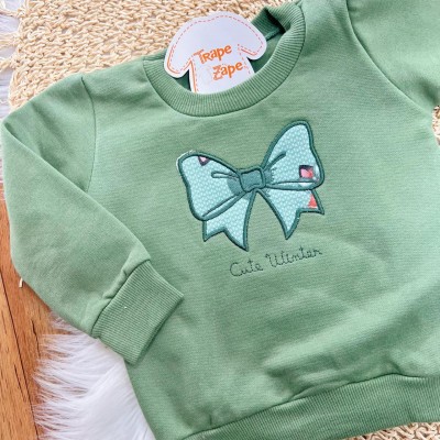 Conj. Casaco de Moletom Cute Winter e Calça Raposinha - Verde